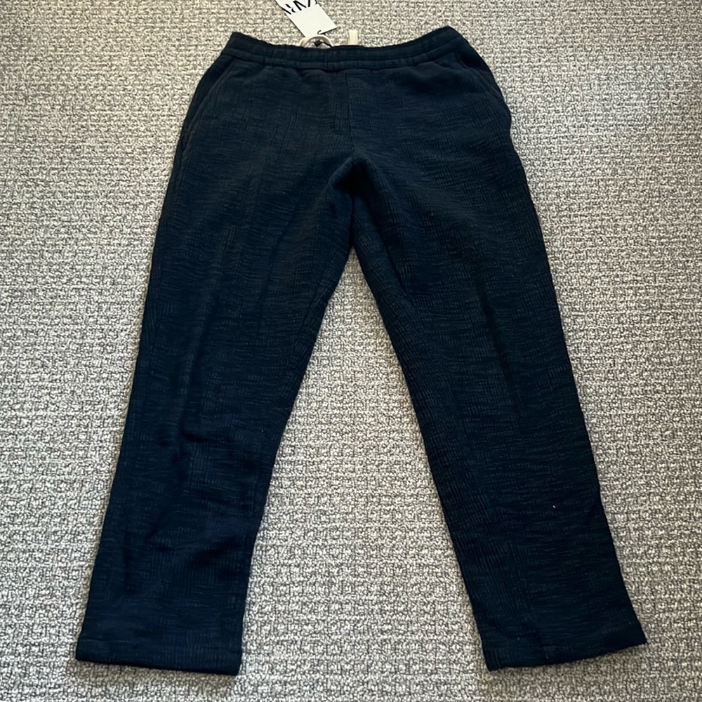 New Zara men Navy Blue Textured Pants S